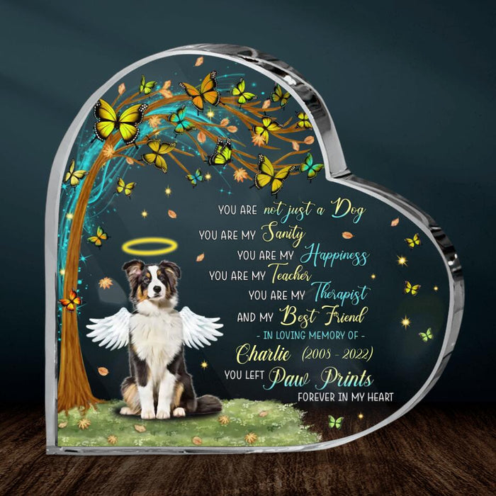 Custom Personalized Dog Memorial Crystal Heart - Memorial Gift Idea For Dog Lovers/Dog Owners - You Are Not Just A Dog, You Are My Sanity