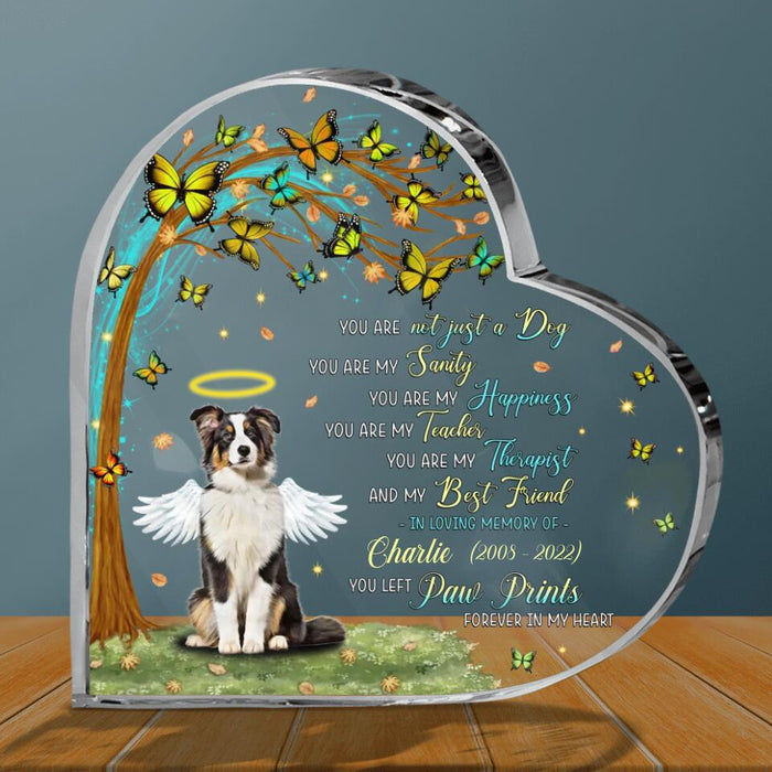 Custom Personalized Dog Memorial Crystal Heart - Memorial Gift Idea For Dog Lovers/Dog Owners - You Are Not Just A Dog, You Are My Sanity