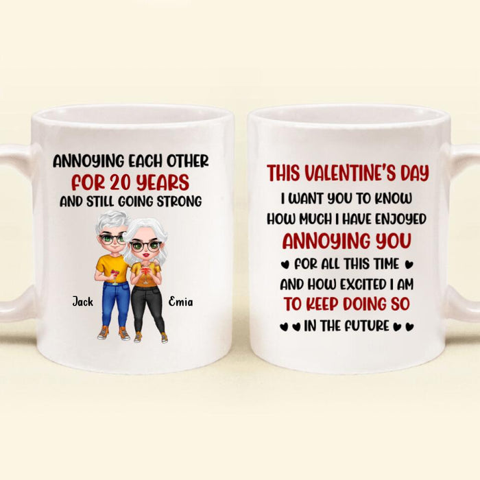 Custom Personalized Couple Coffee Mug - Gifts for Couples, Lovers, Husband and Wife - Annoying Each Other Couple - Happy Valentine's Day