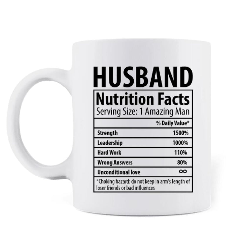 Personalized Husband And Wife Nutrition Facts Coffee Mug - Gifts for Couples, Lovers - Happy Valentine's Day