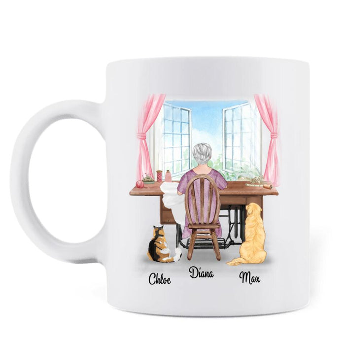Personalized Coffee Mug For Sewing Lovers - Best Mother's Day Gift For Grandma/Mom/Aunt  - Sewing is cheaper than therapy - HA9DNZ