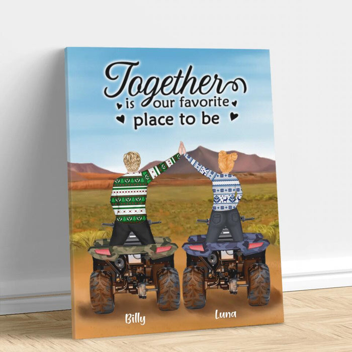 Custom Personalized ATV Couple Canvas - Best Gift For ATV Riders - Together is our favorite place to be