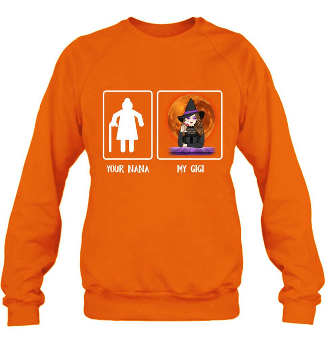 Custom Personalized Halloween Unisex T-shirt/ Long Sleeve/ Sweatshirt - Gift Idea For Grandma/ Grandma/ Mom/ Gigi