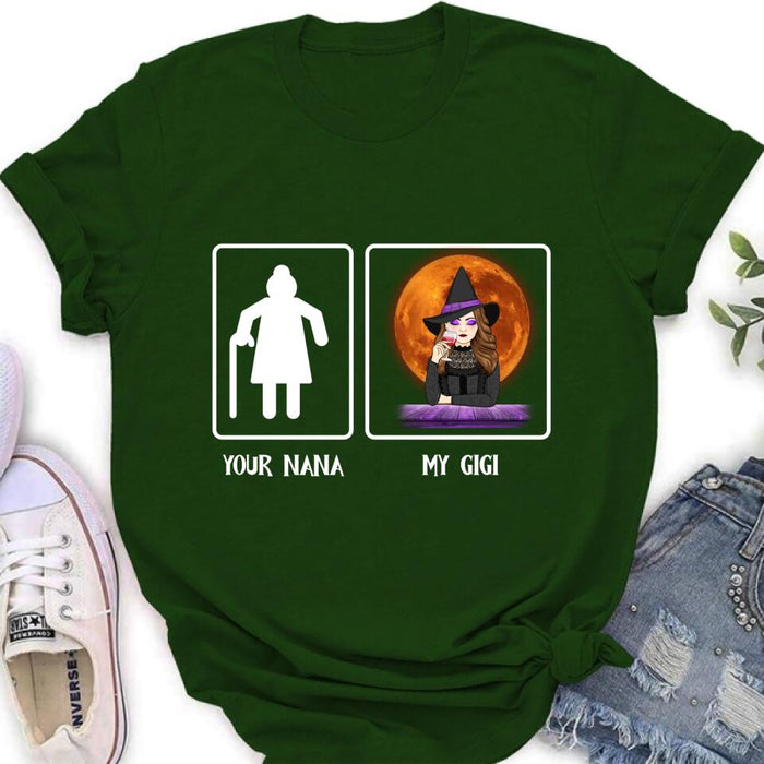 Custom Personalized Halloween Unisex T-shirt/ Long Sleeve/ Sweatshirt - Gift Idea For Grandma/ Grandma/ Mom/ Gigi