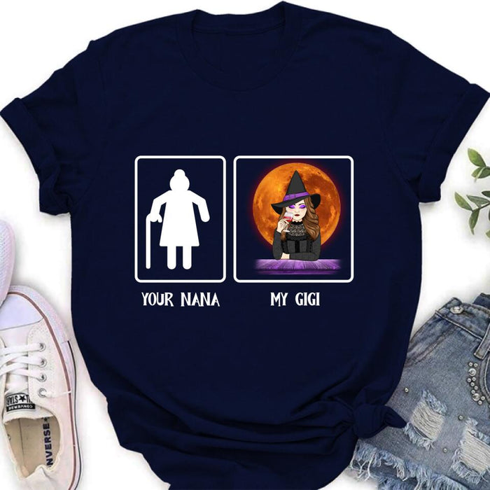 Custom Personalized Halloween Unisex T-shirt/ Long Sleeve/ Sweatshirt - Gift Idea For Grandma/ Grandma/ Mom/ Gigi