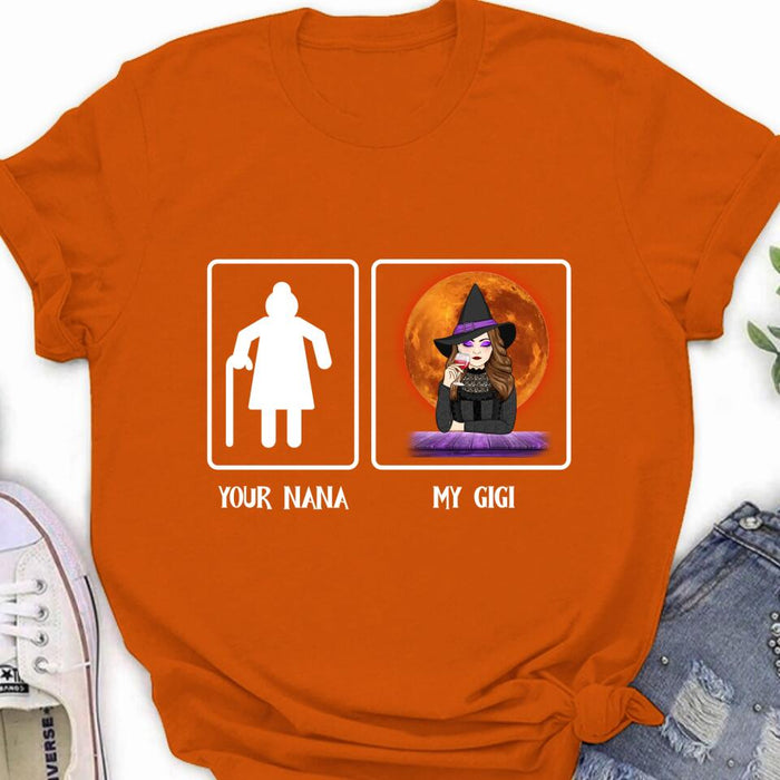 Custom Personalized Halloween Unisex T-shirt/ Long Sleeve/ Sweatshirt - Gift Idea For Grandma/ Grandma/ Mom/ Gigi