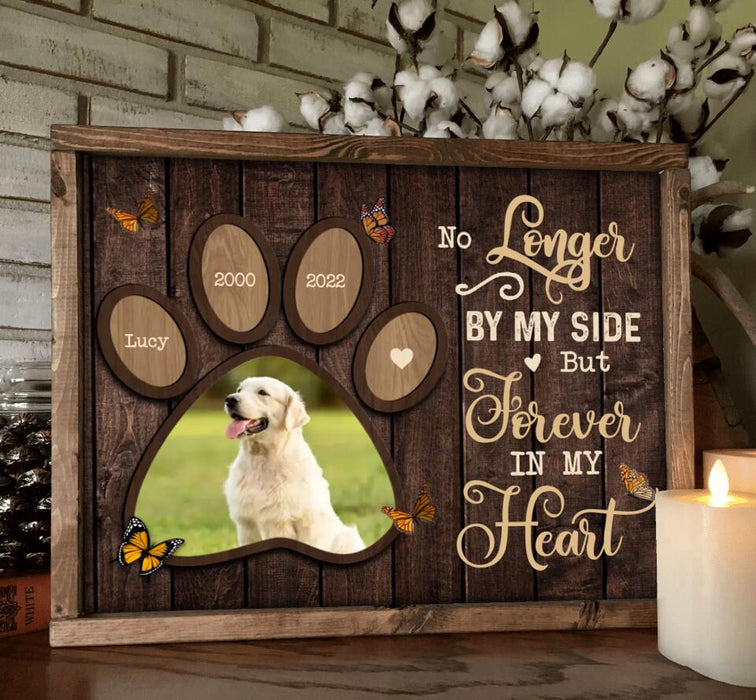 Custom Personalized Memorial Dog Poster - Upload Image - Memorial Gift Idea For Dog Lover - No Longer By My Side But Forever In My Heart