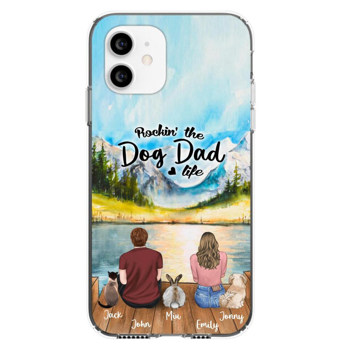 Custom Personalized Pet Couple Phone Case - Couple With Upto 3 Pets - Case For iPhone And Samsung