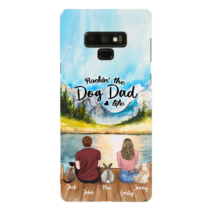 Custom Personalized Pet Couple Phone Case - Couple With Upto 3 Pets - Case For iPhone And Samsung