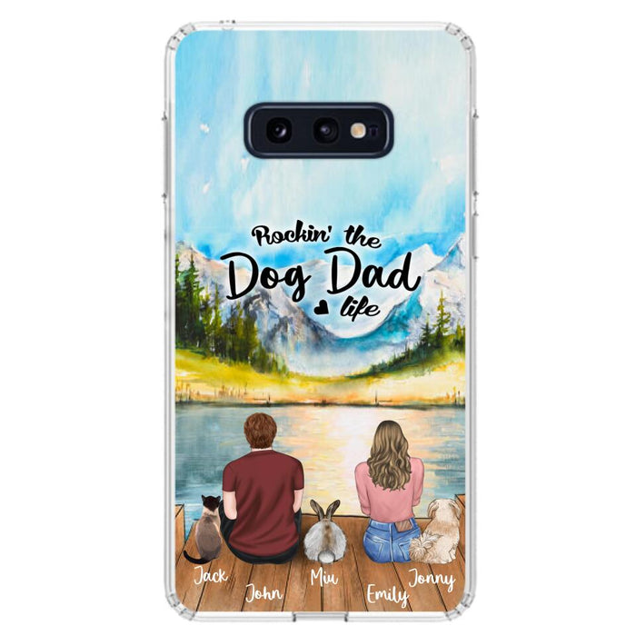 Custom Personalized Pet Couple Phone Case - Couple With Upto 3 Pets - Case For iPhone And Samsung