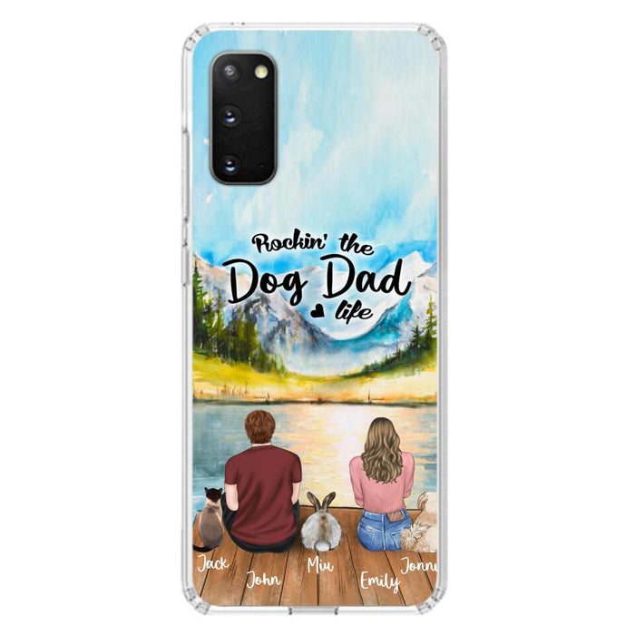 Custom Personalized Pet Couple Phone Case - Couple With Upto 3 Pets - Case For iPhone And Samsung