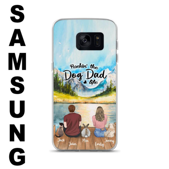 Custom Personalized Pet Couple Phone Case - Couple With Upto 3 Pets - Case For iPhone And Samsung