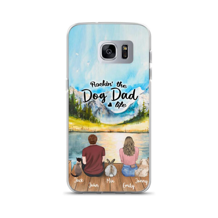 Custom Personalized Pet Couple Phone Case - Couple With Upto 3 Pets - Case For iPhone And Samsung