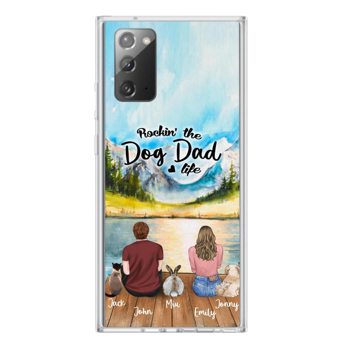 Custom Personalized Pet Couple Phone Case - Couple With Upto 3 Pets - Case For iPhone And Samsung