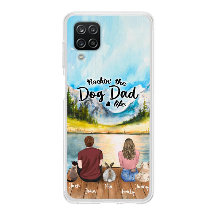 Custom Personalized Pet Couple Phone Case - Couple With Upto 3 Pets - Case For iPhone And Samsung