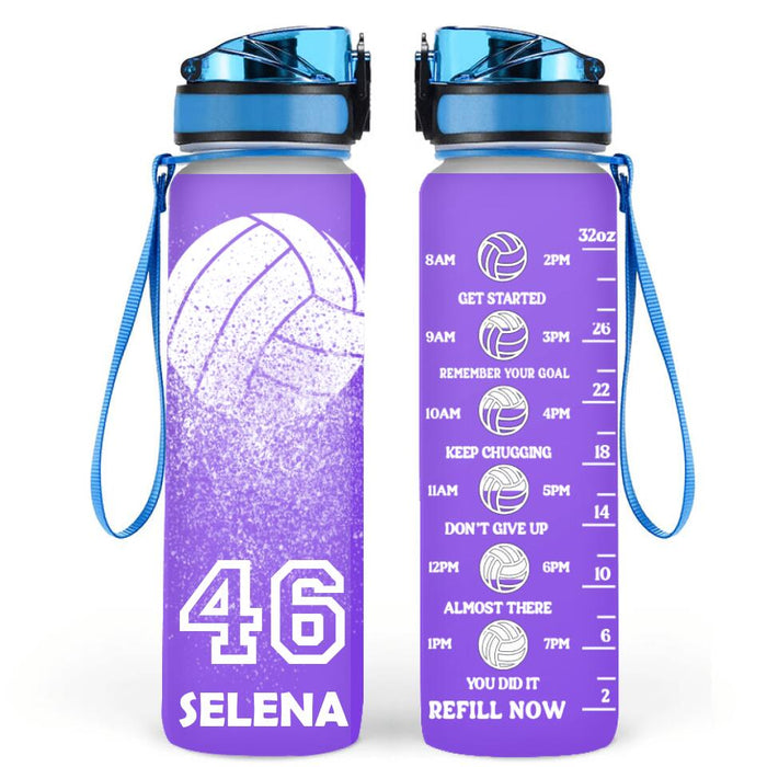Custom Personalized Volleyball Water Tracker Bottle - Gift Idea For Volleyball Lover