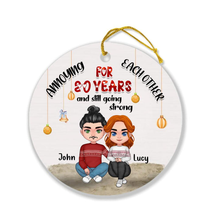 Custom Personalized Couple Christmas Ornament - Christmas Gift For Married Couples - Annoying Each Other For 20 Years And Still Going Strong