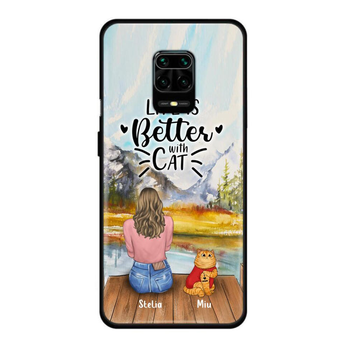 Custom Personalized Cat Mom Phone Case - Gifts For Cat Lovers With Upto 3 Cats - Home Is Where The Paws Are - I Love Mom - Case For iPhone, Samsung And Xiaomi