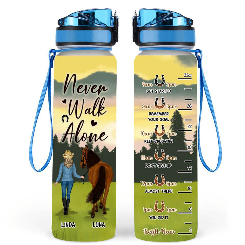 Personalized Horse Mom Water Tracker Bottle - Up to 4 Horses - Mother's Day Gift For Horse Lover