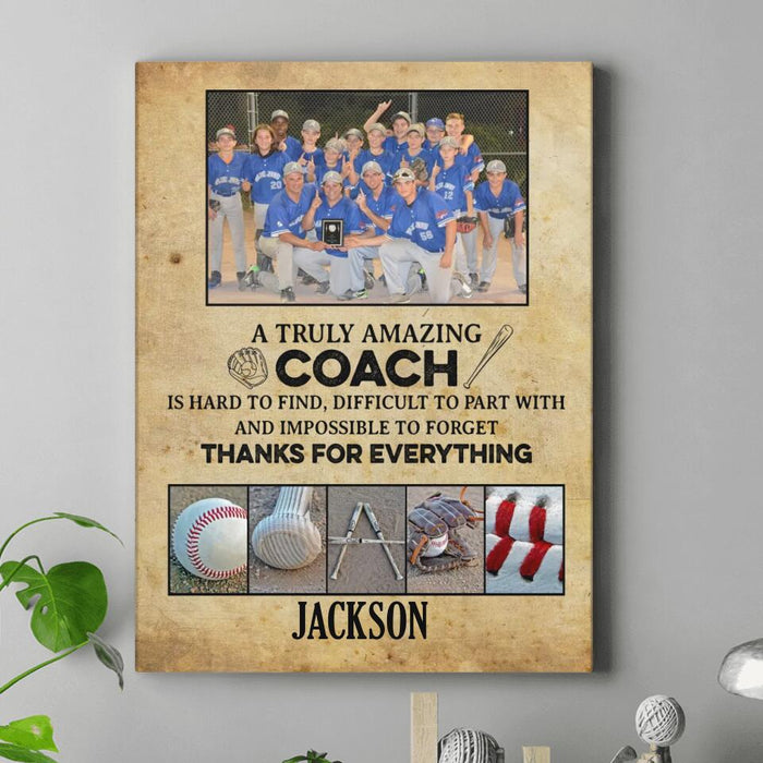 Custom Personalized Baseball Coach Canvas - Team Gift For Baseball Coach/ End Of Season Gift - Thanks For EveryThing