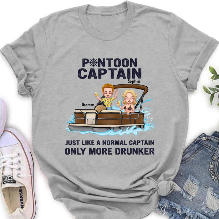 Custom Personalized Couple Pontoon Shirt/ Pullover Hoodie - Valentine's Day Gift Idea For Couple