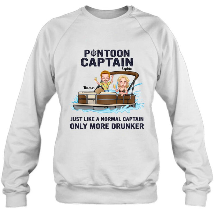 Custom Personalized Couple Pontoon Shirt/ Pullover Hoodie - Valentine's Day Gift Idea For Couple