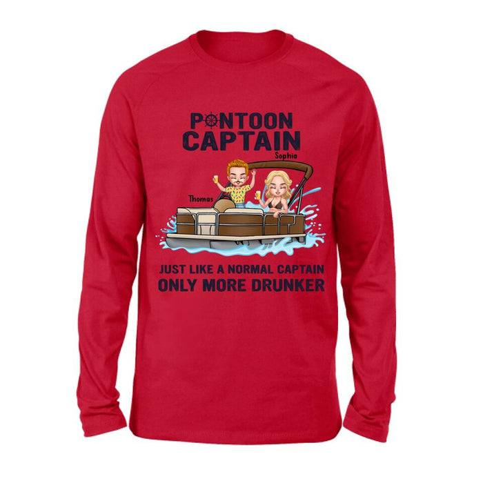 Custom Personalized Couple Pontoon Shirt/ Pullover Hoodie - Valentine's Day Gift Idea For Couple