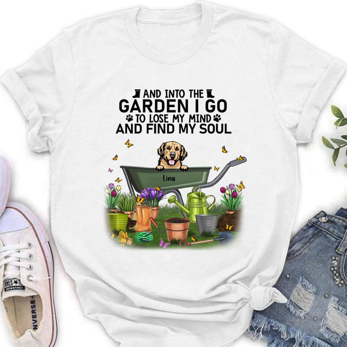 Custom Personalized Pet Shirt/ Pullover Hoodie - Upto 6 Pets - Gift Idea For Dog/ Cat Lover - I Just Want To Work In My Garden And Hang Out With My Dogs