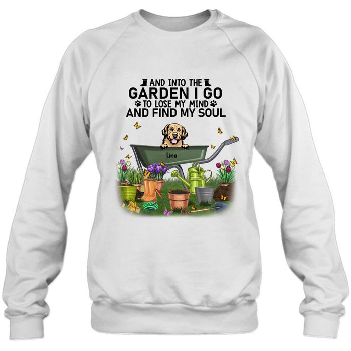 Custom Personalized Pet Shirt/ Pullover Hoodie - Upto 6 Pets - Gift Idea For Dog/ Cat Lover - I Just Want To Work In My Garden And Hang Out With My Dogs