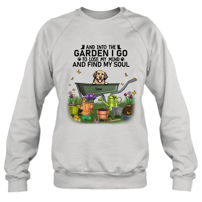 Custom Personalized Pet Shirt/ Pullover Hoodie - Upto 6 Pets - Gift Idea For Dog/ Cat Lover - I Just Want To Work In My Garden And Hang Out With My Dogs