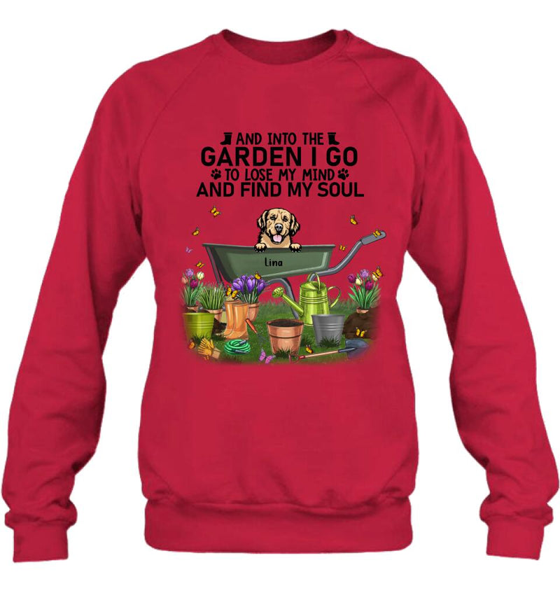 Personalized Pet Shirt/Pullover Hoodie - Up to 6 Pets - Gift Idea For Dog/Cat Lover - I Just Want To Work In My Garden And Hang Out With My Dogs
