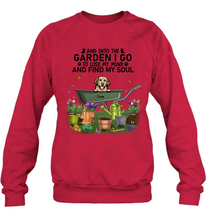 Custom Personalized Pet Shirt/ Pullover Hoodie - Upto 6 Pets - Gift Idea For Dog/ Cat Lover - I Just Want To Work In My Garden And Hang Out With My Dogs