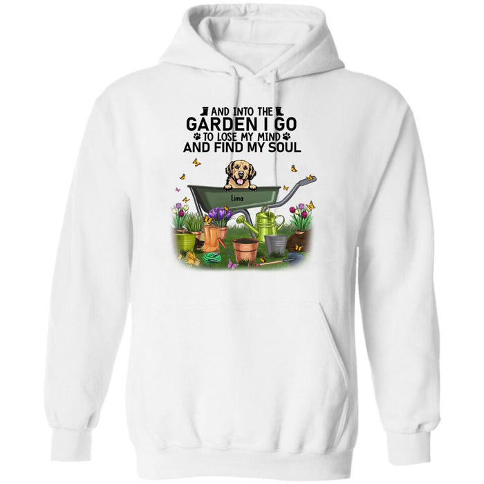 Custom Personalized Pet Shirt/ Pullover Hoodie - Upto 6 Pets - Gift Idea For Dog/ Cat Lover - I Just Want To Work In My Garden And Hang Out With My Dogs