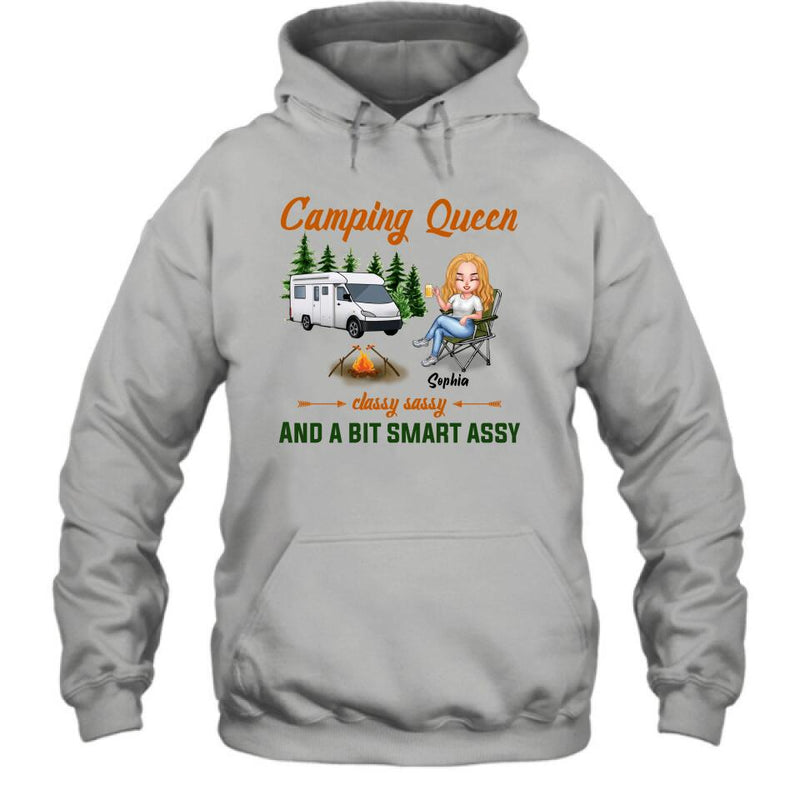 Personalized Camping Queen Shirt/Pullover Hoodie - Gift Idea For Camping Lover