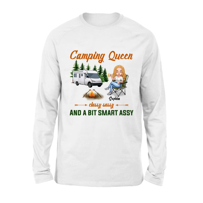 Custom Personalized Camping Queen Shirt/ Pullover Hoodie - Gift Idea For Camping Lover