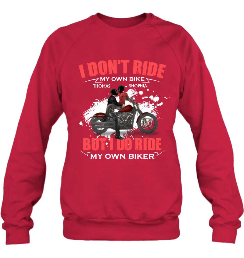 Personalized Couple Riding T- Shirt - Gifts For Riders - I Don't Ride My Own Bike But I Do Ride My Own Bike
