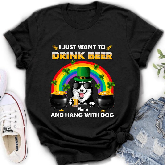 Custom Personalized Dog Shirt/ Pullover Hoodie - Upto 3 Dogs -  St. Patrick's Day Gift Idea For Dog Lover - I Only Drink Beer 3 Days A Week