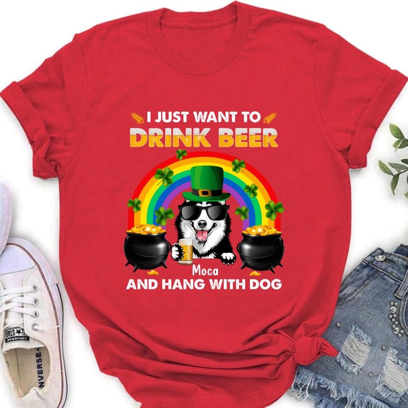 Personalized Dog Shirt/Pullover Hoodie - Up to 3 Dogs - St. Patrick's Day Gift Idea For Dog Lover - I Only Drink Beer 3 Days A Week