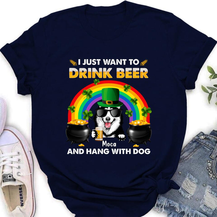 Custom Personalized Dog Shirt/ Pullover Hoodie - Upto 3 Dogs -  St. Patrick's Day Gift Idea For Dog Lover - I Only Drink Beer 3 Days A Week