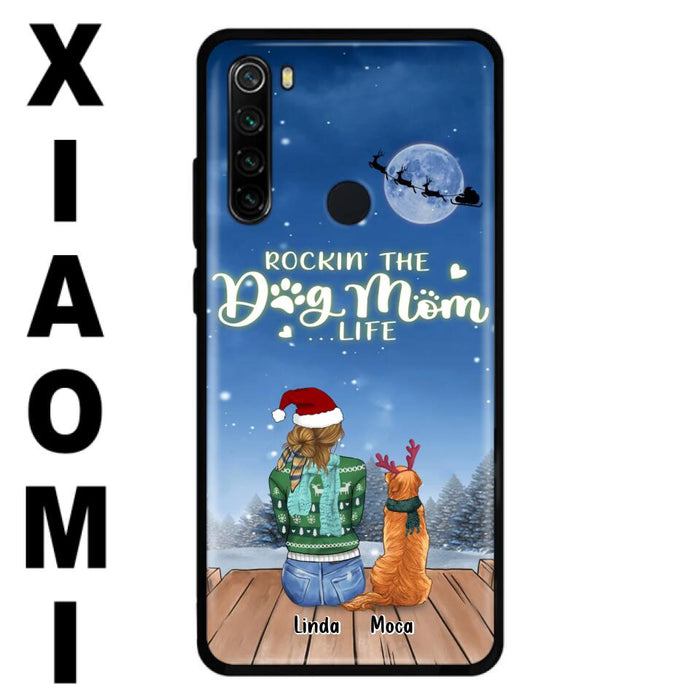 Custom Personalized Christmas Dog Mom Phone Case - Upto 5 Dogs - Gift Idea For Dog Lover/ Dog Mom - Rockin' The Dog Mom Life - Case For Xiaomi, Oppo And Huawei