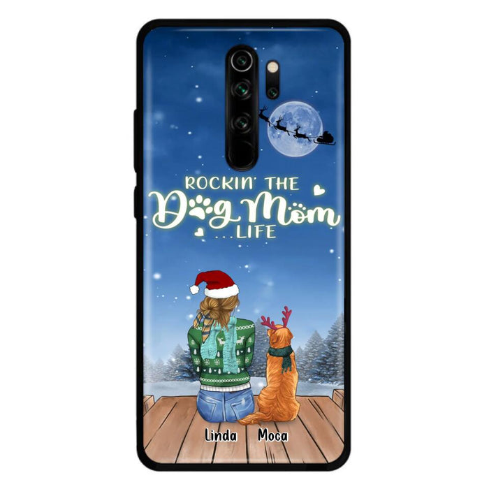 Custom Personalized Christmas Dog Mom Phone Case - Upto 5 Dogs - Gift Idea For Dog Lover/ Dog Mom - Rockin' The Dog Mom Life - Case For Xiaomi, Oppo And Huawei