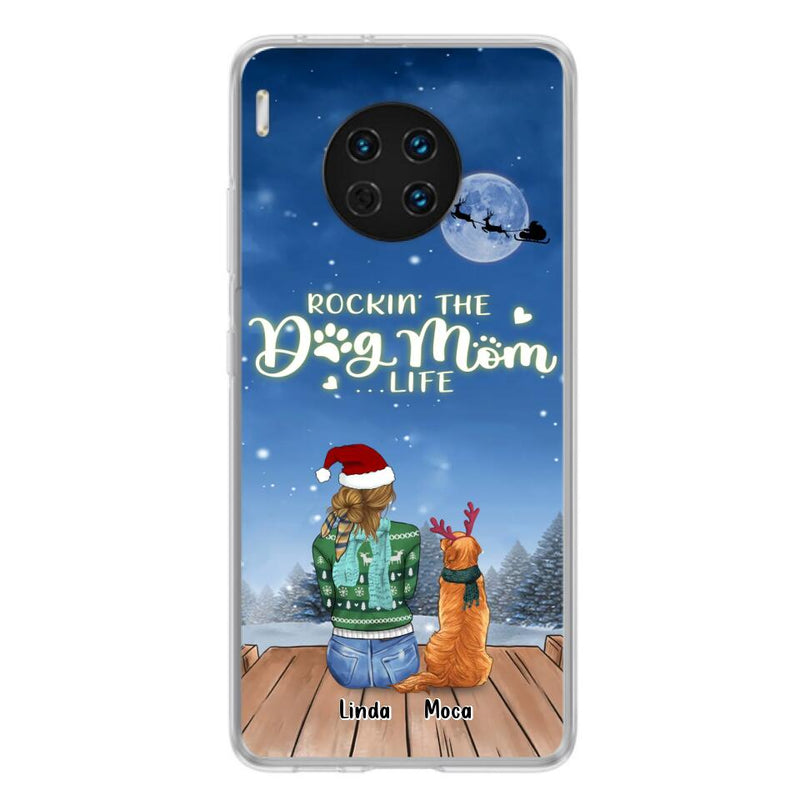 Personalized Christmas Dog Mom Phone Case - Up to 5 Dogs - Gift Idea For Dog Lover/Dog Mom - Rockin' The Dog Mom Life - Case For Xiaomi, Oppo And Huawei