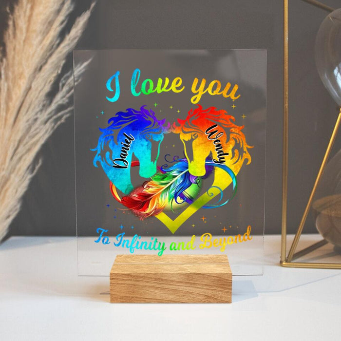 Custom Personalized Couple Acrylic Plaque - Christmas Gift Idea For Couple - I Love You To Infinity And Beyond