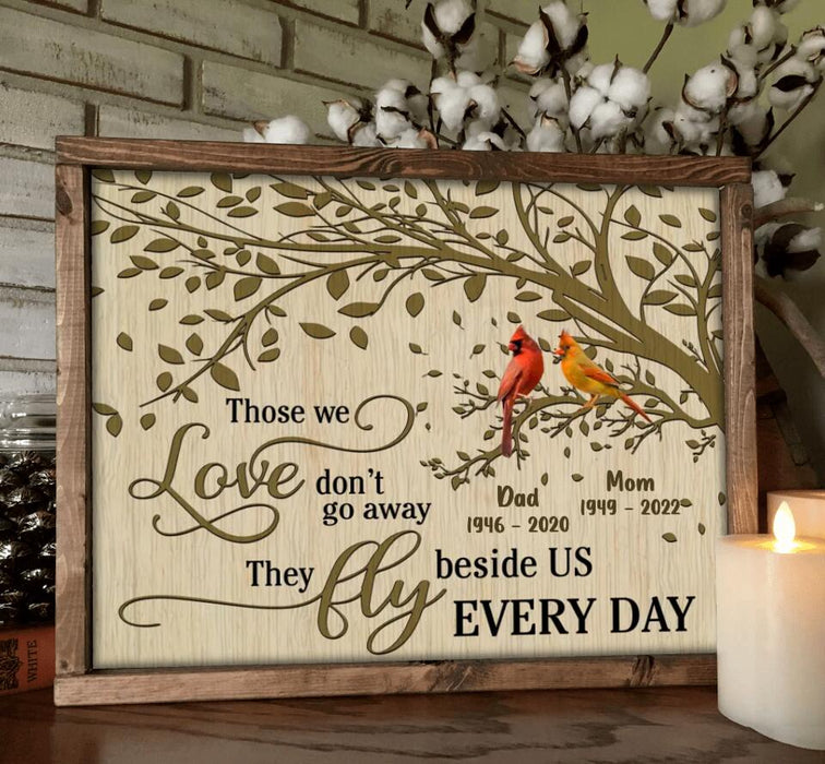 Custom Personalized Memorial Cardinal Horizontal Poster - Memorial Gift Idea - Those We Love Don't Go Away, They Fly Beside Us Every Day