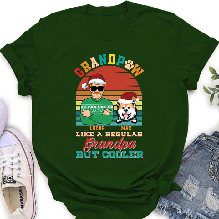 Custom Personalized Grandpaw T-Shirt/ Long Sleeve/ Sweatshirt/ Hoodie - Christmas Gift Idea For Grandpa/ Dog Lover - Grandpaw Like A Regular Grandpa But Cooler