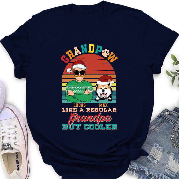 Custom Personalized Grandpaw T-Shirt/ Long Sleeve/ Sweatshirt/ Hoodie - Christmas Gift Idea For Grandpa/ Dog Lover - Grandpaw Like A Regular Grandpa But Cooler