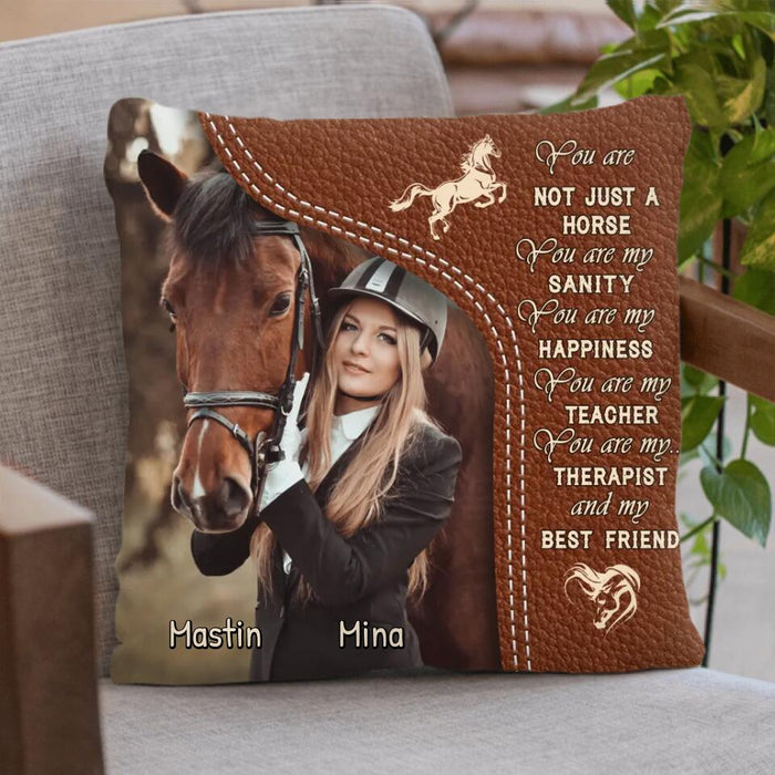 Custom Personalized Horse Photo Pillow Cover - Christmas Gift Idea For Horse Lovers - You Are Not Just A Horse