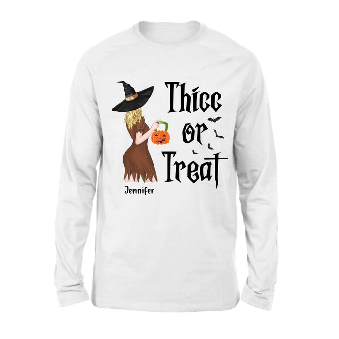 Custom Personalized Witch Shirt/ Hoodie - Gift Idea For Halloween - Thicc Or Treat