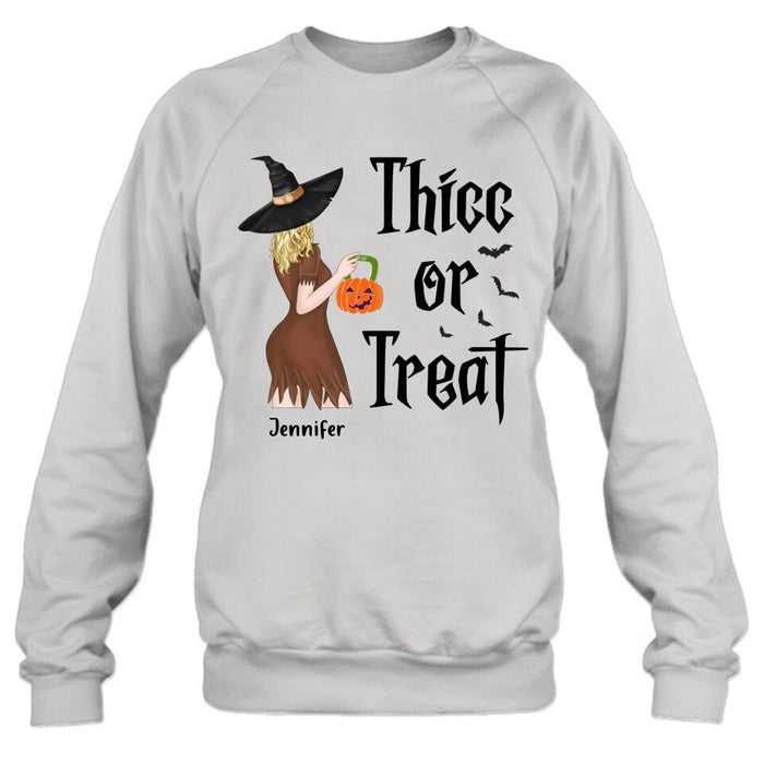 Custom Personalized Witch Shirt/ Hoodie - Gift Idea For Halloween - Thicc Or Treat