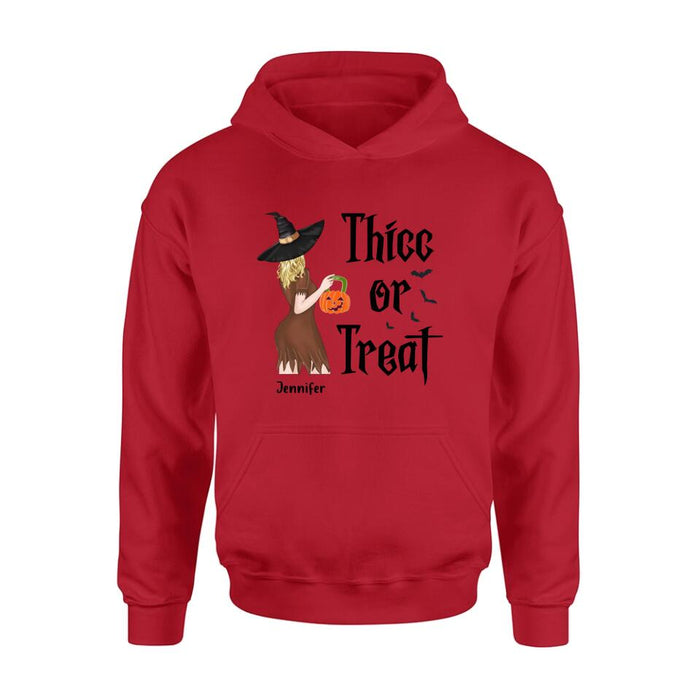 Custom Personalized Witch Shirt/ Hoodie - Gift Idea For Halloween - Thicc Or Treat